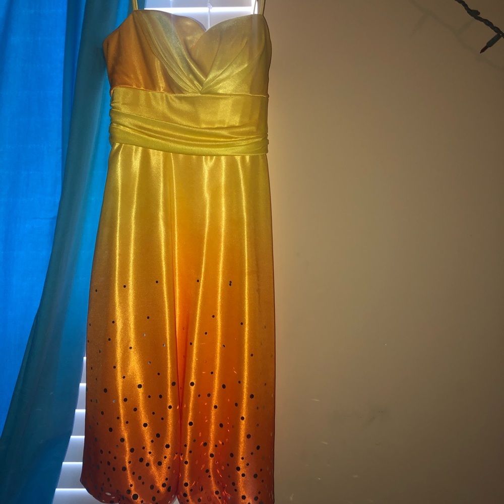 Yellow and Orange Sparkling Formal Dress